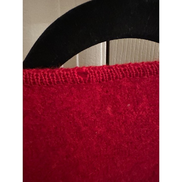 Vintage DEANS of Scotland Red 100% Wool Button Front Cardigan Sweater Medium - Picture 7 of 7
